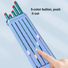 Load image into Gallery viewer, 4 in 1 Pencil Eraser Ruler Stationery Box, Athens Blue, Light Pink, Transparent Blue Green