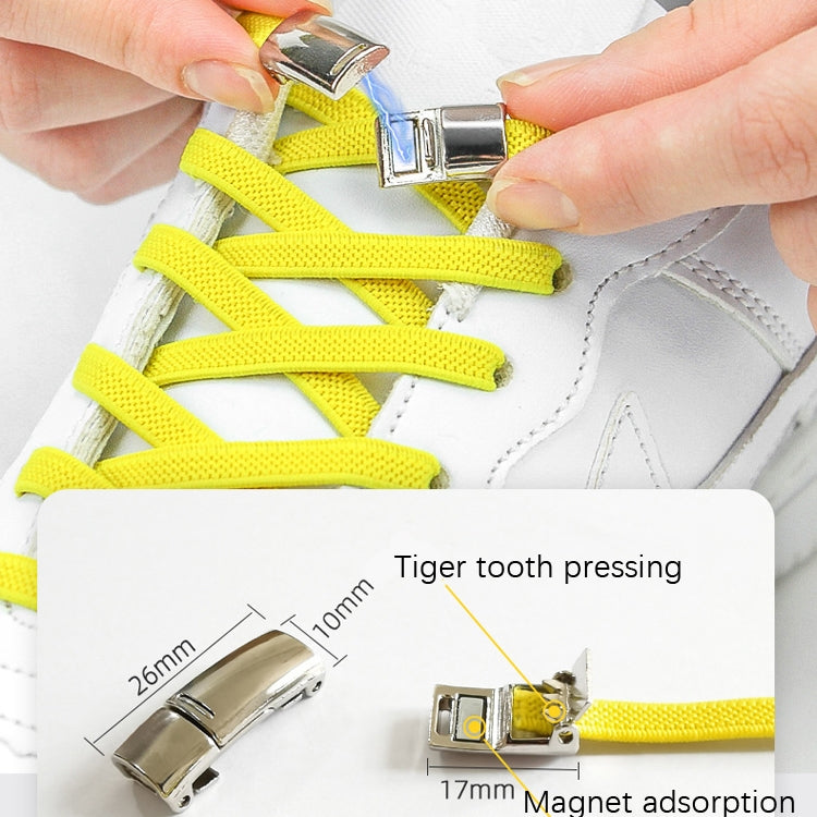 SLK28 Metal Magnetic Buckle Elastic Free Tied Laces, Style: Gold Magnetic Buckle