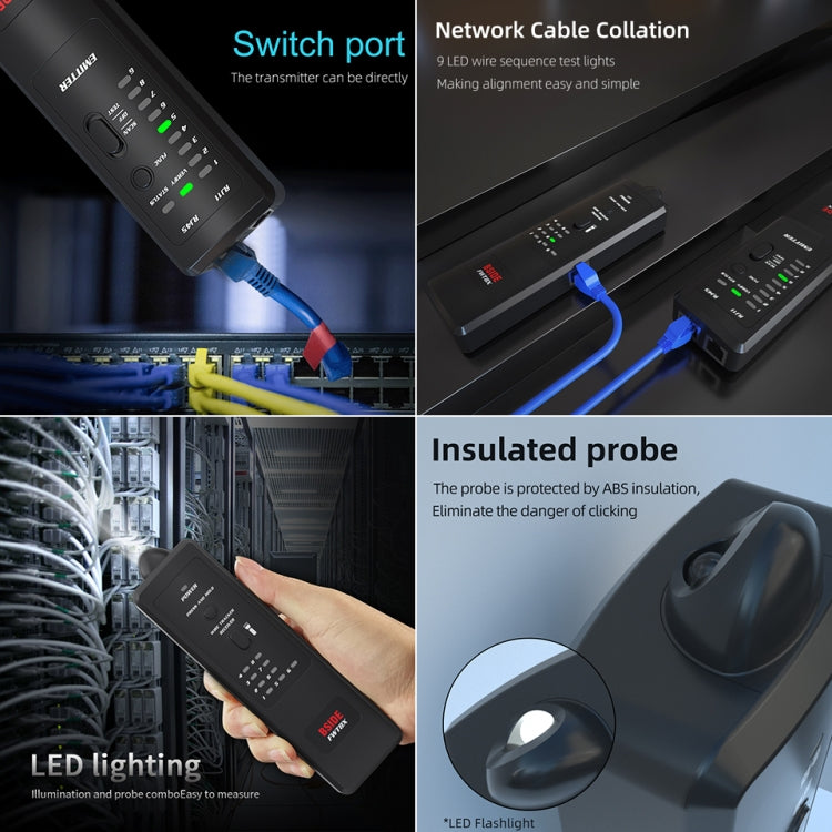 BSIDE FWT8X  Dual Mode Network Wire Tracker Cable Toner RJ45 RJ11 Accurate Ethernet LAN Tracer, FWT8X