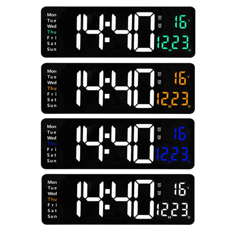 6626 Living Room Wall-Mounted Large Screen Display LED Digital Clock, 16 Inch White Temperature, 16 Inch Orange Temperature, 16 Inch Green Temperature, 16 Inch Blue Temperature