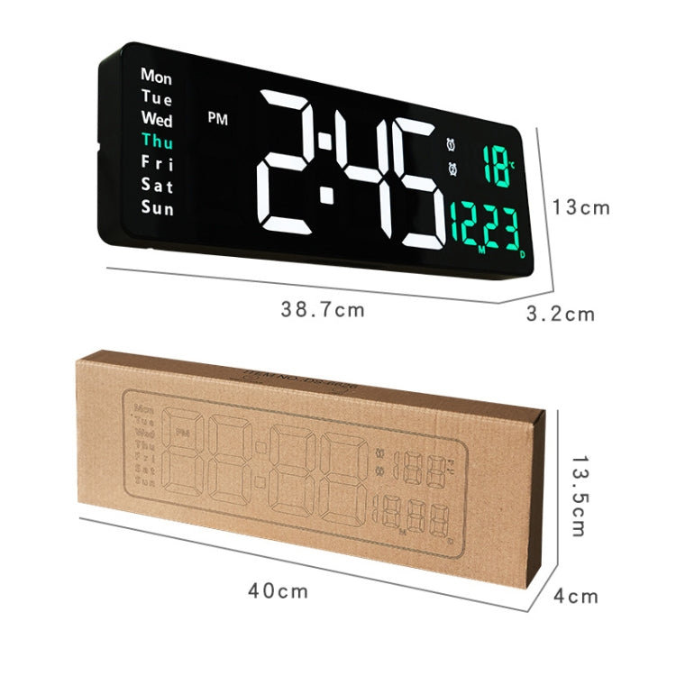 6626 Living Room Wall-Mounted Large Screen Display LED Digital Clock, 16 Inch White Temperature, 16 Inch Orange Temperature, 16 Inch Green Temperature, 16 Inch Blue Temperature