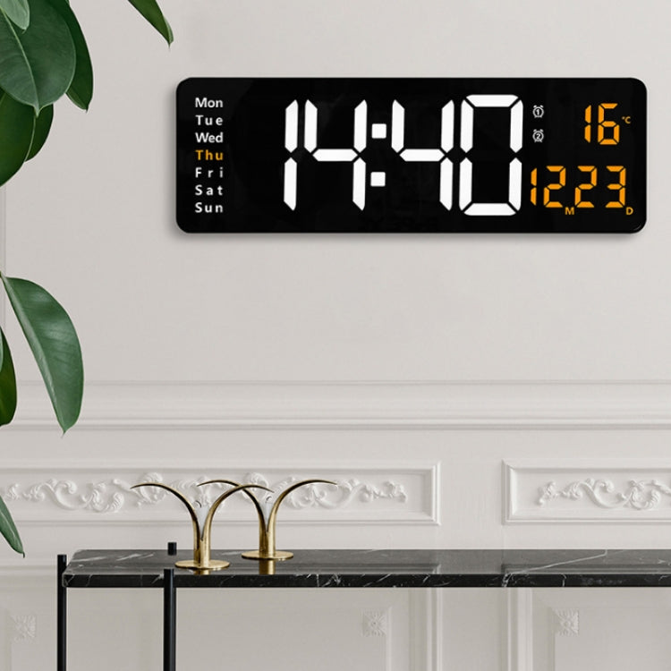 6626 Living Room Wall-Mounted Large Screen Display LED Digital Clock, 16 Inch White Temperature, 16 Inch Orange Temperature, 16 Inch Green Temperature, 16 Inch Blue Temperature