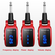 Load image into Gallery viewer, U12DX  6.35mm Jack Wireless Guitar Transmitter Receiver Rechargeable Adapter, U12DX Red, U12DX Black