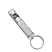 Load image into Gallery viewer, Stainless Steel Folding Nail Clippers with Keychain