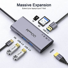 Load image into Gallery viewer, QGeeM 7 In 1 Multifunctional USB3.0 TYPE-C Extension HUB Adapter, QG-UH07-3(7 In 1)