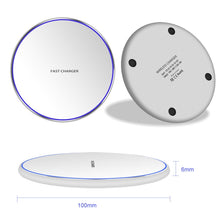 Load image into Gallery viewer, 15W Metal Round Wireless Charger Smart Fast Charge, Black + Black Surface, Silver + White Surface, Red + Black Surface, Gold + White Surface, Mirror Black, Mirror White