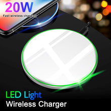 Load image into Gallery viewer, 20W QI Metal Mirror Ultra-thin Wireless Charger, White, Black