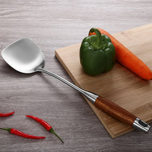 Load image into Gallery viewer, 304 Stainless Steel Wooden Handle Kitchenware Kitchen Equipment, Style:, Fried Spatula, Soup Spoon, Slotted Spoon, Slotted Shovel, Noodle Scoop, Rice Spoon