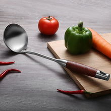 Load image into Gallery viewer, 304 Stainless Steel Wooden Handle Kitchenware Kitchen Equipment, Style:, Fried Spatula, Soup Spoon, Slotted Spoon, Slotted Shovel, Noodle Scoop, Rice Spoon