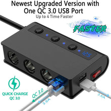 Load image into Gallery viewer, TR24 3 In 1 Car Cigarette Lighter Independent Switch Charger, TR24 (Black), TR24 (Black Red)