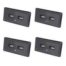 Load image into Gallery viewer, 12V24V Route Bus Dual USB Charging Input Car Charger, Blue Light, Green Light, Red Light