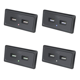 12V24V Route Bus Dual USB Charging Input Car Charger, Blue Light, Green Light, Red Light