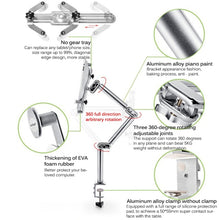 Load image into Gallery viewer, TB-03 Universal Desk Clamp Tablet Stand Aluminum Alloy Articulating Arm with 3-Section Folding &amp; 360-degree Rotation, TB-03