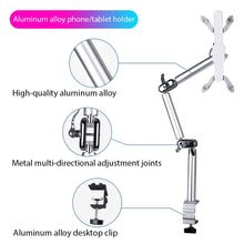 Load image into Gallery viewer, TB-03 Universal Desk Clamp Tablet Stand Aluminum Alloy Articulating Arm with 3-Section Folding &amp; 360-degree Rotation, TB-03