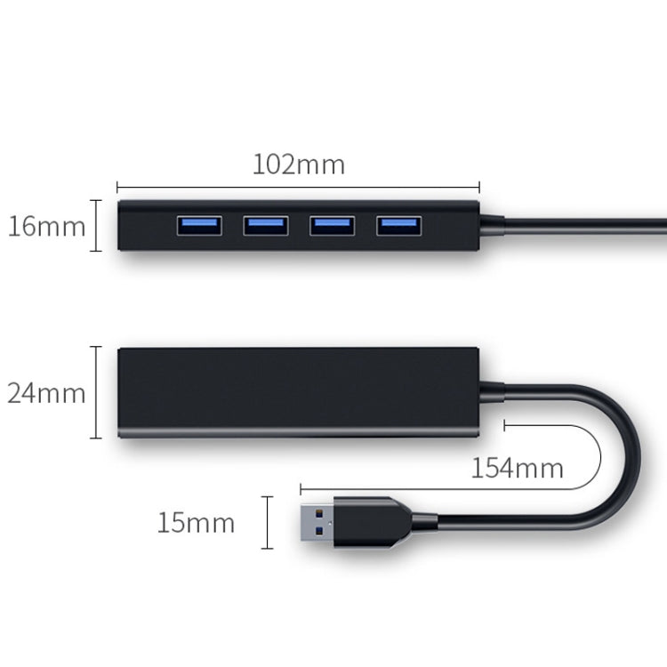 4 X USB 2.0 Ports HUB Converter, Cable Length: 15cm,Style：, Without Light Bar, With Light Bar Black, With Light Bar White