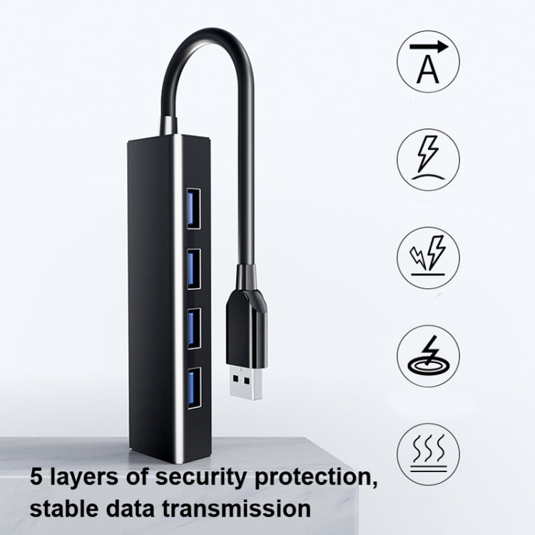 4 X USB 2.0 Ports HUB Converter, Cable Length: 15cm,Style：, Without Light Bar, With Light Bar Black, With Light Bar White