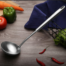 Load image into Gallery viewer, 304 Stainless Steel Kitchen Equipment Thickened Hollow Handle Cooking Tool, Style:, Spatula, Soup Spoon, Slotted Spoon, Slotted Shovel