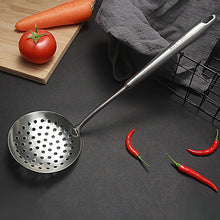 Load image into Gallery viewer, 304 Stainless Steel Kitchen Equipment Thickened Hollow Handle Cooking Tool, Style:, Spatula, Soup Spoon, Slotted Spoon, Slotted Shovel