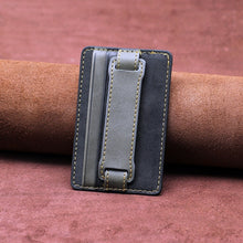 Load image into Gallery viewer, 2 PCS Leather Phone Card Sleeve Back Sticker Wrist Pull Strap Holder, Card Sleeve Black, Card Sleeve Brown, Card Sleeve Blue, Card Sleeve Red