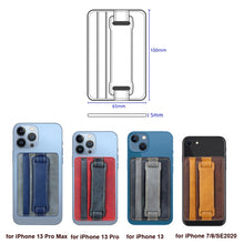 Load image into Gallery viewer, 2 PCS Leather Phone Card Sleeve Back Sticker Wrist Pull Strap Holder, Card Sleeve Black, Card Sleeve Brown, Card Sleeve Blue, Card Sleeve Red