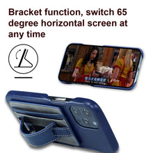 Load image into Gallery viewer, 2 PCS Leather Phone Card Sleeve Back Sticker Wrist Pull Strap Holder, Card Sleeve Black, Card Sleeve Brown, Card Sleeve Blue, Card Sleeve Red