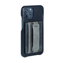 Load image into Gallery viewer, 2 PCS Leather Phone Card Sleeve Back Sticker Wrist Pull Strap Holder, Card Sleeve Black, Card Sleeve Brown, Card Sleeve Blue, Card Sleeve Red