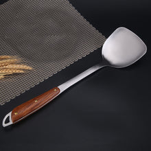Load image into Gallery viewer, 304 Stainless Steel Wooden Handle Kitchenware Home Kitchen Equipment, Style:, Fried Spatula, Soup Spoon, Slotted Shovel, Slotted Spoon