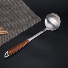 Load image into Gallery viewer, 304 Stainless Steel Wooden Handle Kitchenware Home Kitchen Equipment, Style:, Fried Spatula, Soup Spoon, Slotted Shovel, Slotted Spoon