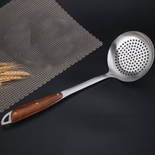 Load image into Gallery viewer, 304 Stainless Steel Wooden Handle Kitchenware Home Kitchen Equipment, Style:, Fried Spatula, Soup Spoon, Slotted Shovel, Slotted Spoon