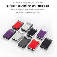 Load image into Gallery viewer, RFID Aluminum Alloy Anti-Degaussing Coin Card Holder, Black, Silver Black, Black Grey, Silver, Black Silver, Black Purple, Silver Purple, Black Red, Silver Red