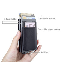Load image into Gallery viewer, RFID Aluminum Alloy Anti-Degaussing Coin Card Holder, Black, Silver Black, Black Grey, Silver, Black Silver, Black Purple, Silver Purple, Black Red, Silver Red