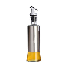 Load image into Gallery viewer, Stainless Steel Glass Oil Bottle Kitchen Pressed Seasoning Bottle, 200ml, 300ml, 500ml