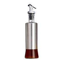 Load image into Gallery viewer, Stainless Steel Glass Oil Bottle Kitchen Pressed Seasoning Bottle, 200ml, 300ml, 500ml