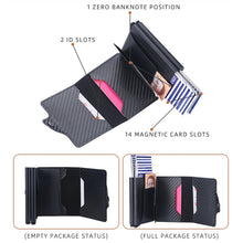 Load image into Gallery viewer, Baellerry K9172 RFID Double Aluminum Box Card Holder Automatic Pop-up Card Holder, Black, Coffee, Brown