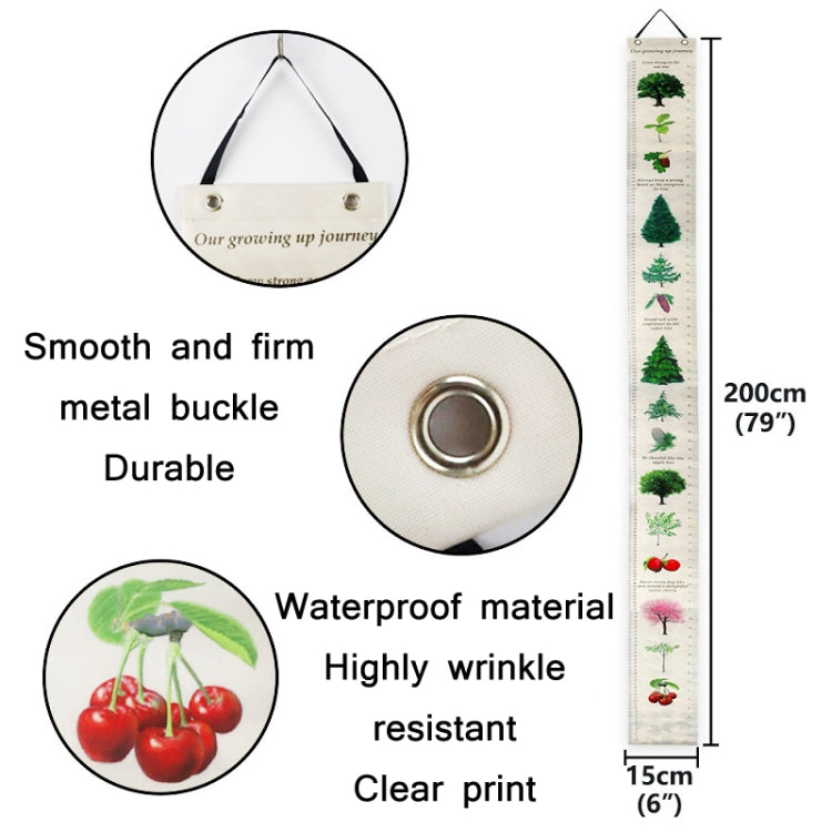Removable Wall-mounted Height Ruler With Botanical Print Decoration