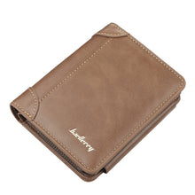 Load image into Gallery viewer, Baellerry D9159 Men Short Tri-Fold Zip Coin Purse Thin Card Holder, Black, Brown, Coffee