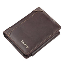 Load image into Gallery viewer, Baellerry D9159 Men Short Tri-Fold Zip Coin Purse Thin Card Holder, Black, Brown, Coffee