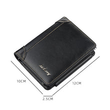Load image into Gallery viewer, Baellerry D9159 Men Short Tri-Fold Zip Coin Purse Thin Card Holder, Black, Brown, Coffee