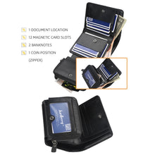 Load image into Gallery viewer, Baellerry D9159 Men Short Tri-Fold Zip Coin Purse Thin Card Holder, Black, Brown, Coffee