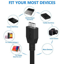 Load image into Gallery viewer, USB 3.0 Male To Micro USB HDD Data Cord For External Mobile HDD,Cable Length:1.8m