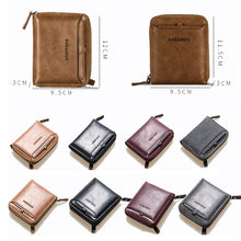 Load image into Gallery viewer, Baellerry D3124 Short PU Leather Wallet Zipper Retro Youth Small Wallet, Black Horizontal, Black Vertical, Brown Horizontal, Brown Vertical, Purple Horizontal, Purple Vertical, Gray Horizontal, Gray Vertical