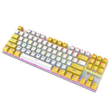 Load image into Gallery viewer, XUNFOX K80 87 Keys Wired Gaming Mechanical Illuminated Keyboard, Cable Length:1.5m, White Yellow, Black Gray, Pink White, Blue White, White Blue, Yellow White, Gray Black