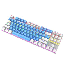 Load image into Gallery viewer, XUNFOX K80 87 Keys Wired Gaming Mechanical Illuminated Keyboard, Cable Length:1.5m, White Yellow, Black Gray, Pink White, Blue White, White Blue, Yellow White, Gray Black