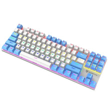Load image into Gallery viewer, XUNFOX K80 87 Keys Wired Gaming Mechanical Illuminated Keyboard, Cable Length:1.5m, White Yellow, Black Gray, Pink White, Blue White, White Blue, Yellow White, Gray Black