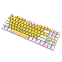 Load image into Gallery viewer, XUNFOX K80 87 Keys Wired Gaming Mechanical Illuminated Keyboard, Cable Length:1.5m, White Yellow, Black Gray, Pink White, Blue White, White Blue, Yellow White, Gray Black