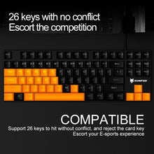 Load image into Gallery viewer, XUNFOX K80 87 Keys Wired Gaming Mechanical Illuminated Keyboard, Cable Length:1.5m, White Yellow, Black Gray, Pink White, Blue White, White Blue, Yellow White, Gray Black