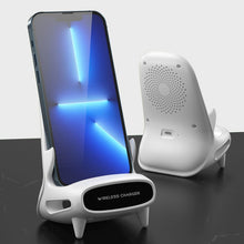 Load image into Gallery viewer, 15W Desktop Vertical Loudspeaker Wireless Charging Stand for 4.5-11 Inch Mobile Phone Tablet