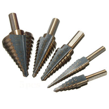 Load image into Gallery viewer, Pagoda Drill Bit High Speed Steel Opener Triangle Handle Stairs Drill Bit, 5 In 1 / Set Stairs Drill Bit