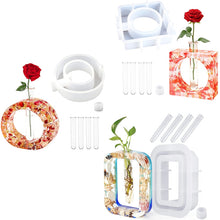 Load image into Gallery viewer, DIY Vase Epoxy Mould Simple Vase Make Tool, Square, Rectangle, Irregular Circle, Heart Shaped