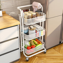 Load image into Gallery viewer, HP211015 Multifunctional Kitchen Storage Rack with Pulley, White, Black